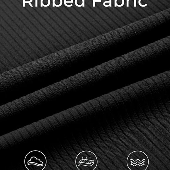 Summer Mae Black Ribbed Maternity Bikini Swimsuit High Waisted Size 4 NWT #2109 - Picture 6 of 9